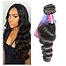 XS Hair Brazilian Hair Bundles Loose Wave Hair 3 Bundles Virgin Human Hair Loose Hair Weave Grade 8A (14 16 18, Natural Color)