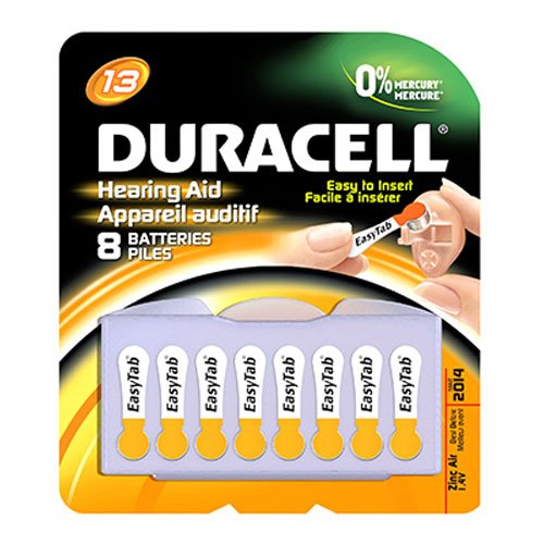 Duracell Easy Tab Hearing Aid DA13B8 Batteries - 8 CT