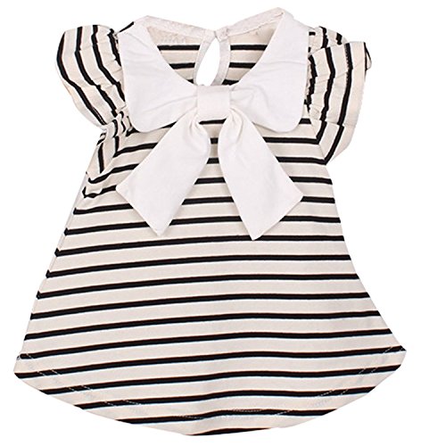 JiaYou Infant Baby Girl Round Neck Sleeveless Stripes Dress