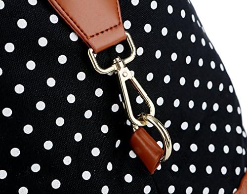 BAOSHA HB-14 Canvas Travel Tote Duffel Bag Carry on Weekender Overnight Bag Oversized for Women and Ladies (Black Dot) 5 BAOSHA HB-14 Canvas Travel Tote Duffel Bag Carry on Weekender Overnight Bag Oversized for Women and Ladies (Black Dot)