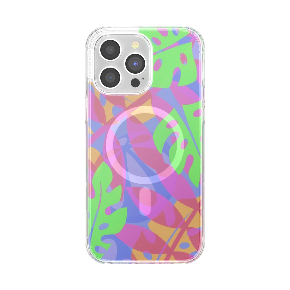 PopSockets iPhone 14 Pro Max Grip Compatible with MagSafe, Phone Case for iPhone 14 Pro Max, Wireless Charging Compatible, Case Only - Boca Palms Pink