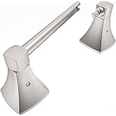 WZRUA Brushed Nickel Toilet Paper Holder Bathroom Double Post Pivoting Tissue Roll Holder Stainless Steel and Zinc Alloy Wall Mount