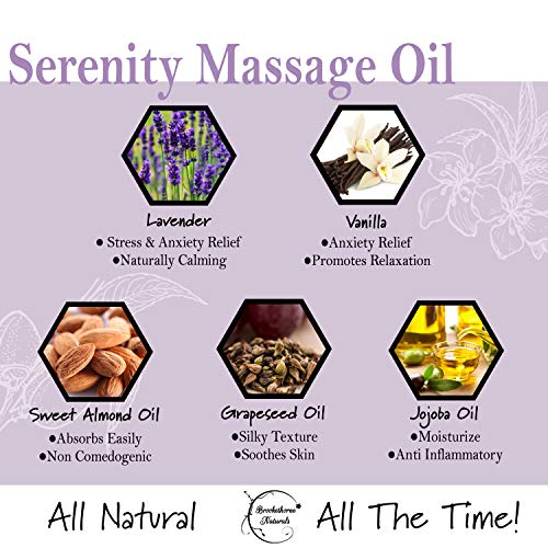 Serenity Massage Oil with Lavender & Vanilla Essential Oils All