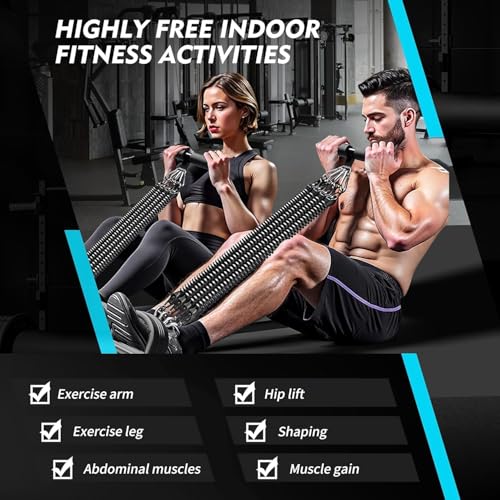 FUNFLEX Resistance Band Set 45 kg Sit-Up Training Device with Rubber Handles, Foot Pedal and Door Anchor - Fitness Expander for Home, Home Gym, Muscle Training, Strength Training, Resistance Band