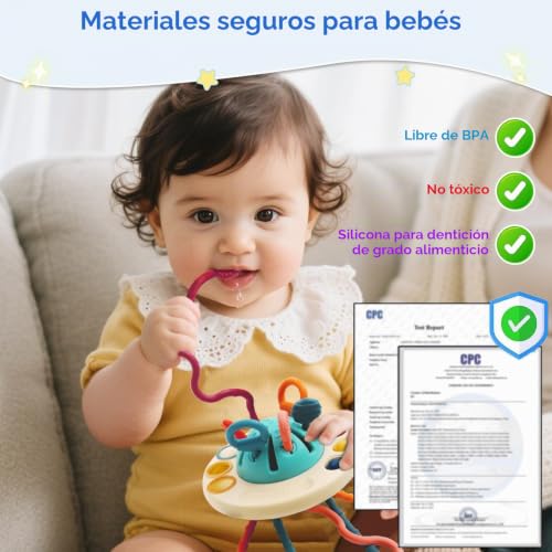 Fyxttalor Kids Toys 1 Year Old, Montessori Sensory Toy for Baby 12-18 Months+ UFO Drag Toys, Fine Motor Educational Toy, Gift for Boys and Girls