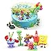 Spongebob Mini Action Figures cake topper, 6PCS cake decorations and birthday party supplies, game props party collection.