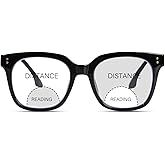 ZESAKER Bifocal Reading Glasses for Women Men Oversized Blue Light Blocking Clear Top Computer Readers