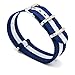 CIVO Watch Bands Premium Ballistic Nylon Watch Strap Stainless Steel Buckle (22mm, Navy/Ivory)