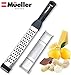 Mueller Ultra Bi-Directional Citrus Zester & Cheese Grater — Parmesan Cheese Lemon, Ginger, Garlic, Nutmeg, Chocolate, Vegetables, Fruits – 18/10 Razor-Sharp Stainless Steel Blade Wide Dishwasher Safe