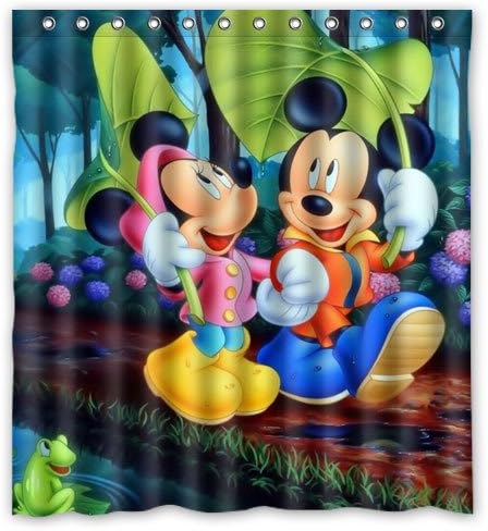 Amazon Com Zaza Custom Mickey Mouse And Minnie Mouse Impermeable Bano Cortina De Ducha Kitchen Dining