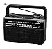 PR-157 AM/FM 2 Band Stereo Portable Radio AC Operated or Operated by Dry Battery (D Size x 4pcs, Battery not Included), Black