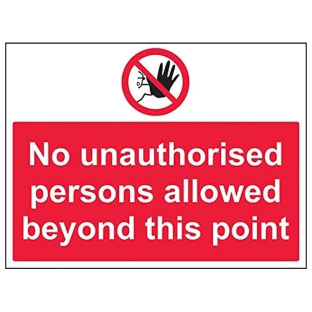 V Safety Eco Friendly Prohibition Access - No Unauthorised Persons Allowed Beyond Point - 400 X 300mm — image 1