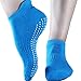 Pilates Yoga Grip Socks for Women - 2 Pairs Non Slip Barre Exercise - (Blue & Grey) Fit 7-9 Shoe Size