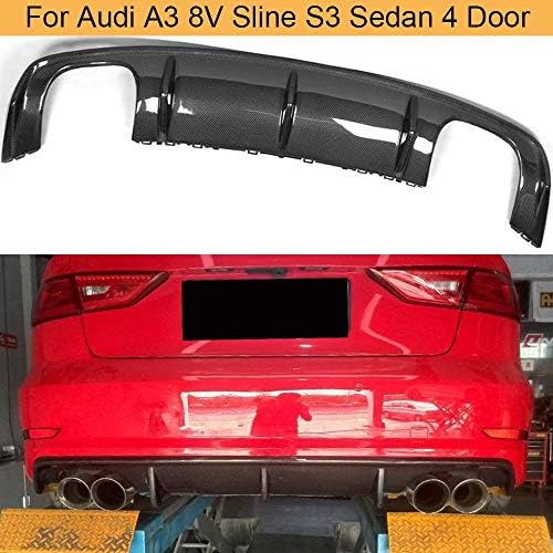 炭素繊維車のリアバンパーディフューザーリップスポイラーフィット感のためのアウディa3 8v Sline S3セダン4ドアの13年から16年未a3スタンダード リアディフューザー 車 バイク 家電 カメラ Color Matte Black Sline B08hz9bhws 炭素繊維車のリアバンパーディフューザーリップスポイラーフィット感のためのアウディa3 8v Sline S3セダン4ドアの13年から16年未a3スタンダード リアディフューザー 車 バイク 家電 カメラ Color Matte Black Sline B08hz9bhws