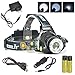 Boruit 3 Modes T6 Rechargeable Super Bright Waterproof & Zoomable Headlamp fit for Skiing, Camping, Running, Hiking