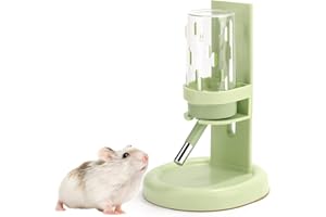 Marchul Hamster Water Bottle for Glass Tank, No Drip Guinea Pig Water Bottle with Stand/Holder Adjustable, Leak-Proof Small Animal Water Bottles for Hamsters/Gerbils/Rats/Hedgehogs (4oz, Green)