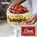 Disposable Pedestal Trifle Bowl, 3 Pack – 8” Round Clear Elegant Plastic Food and Dessert Server With Decorative Base for Buffet Tables, Parties and Events - Ultra Durable and Reusable - by Prestee