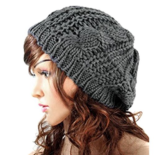 Winter Warm Beanie Baggy Hat Skull Loose Beret Chunky Crochet Cap for Women