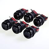 Reyann 6X Black Happ Type Standard Arcade Push Button with Microswitch for Mame / Jamma / Arcade Video Games