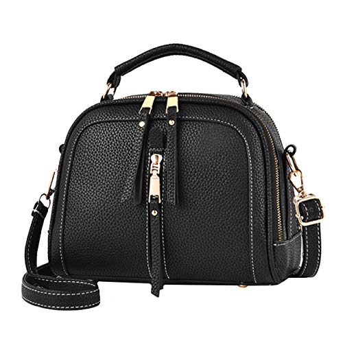 ZLMBAGUS Womens Faux Leather Tote Handbags Purse Evening Chain Crossbody Shoulder Bag Black