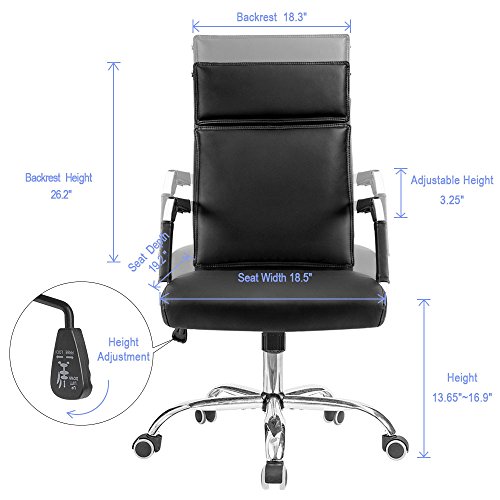 image for Homall Office Chair Mid-Back Computer Chair Modern Desk Chair PU Leath