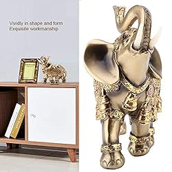 HEEPDD Elephant Statue, Feng Shui Golden Elegant