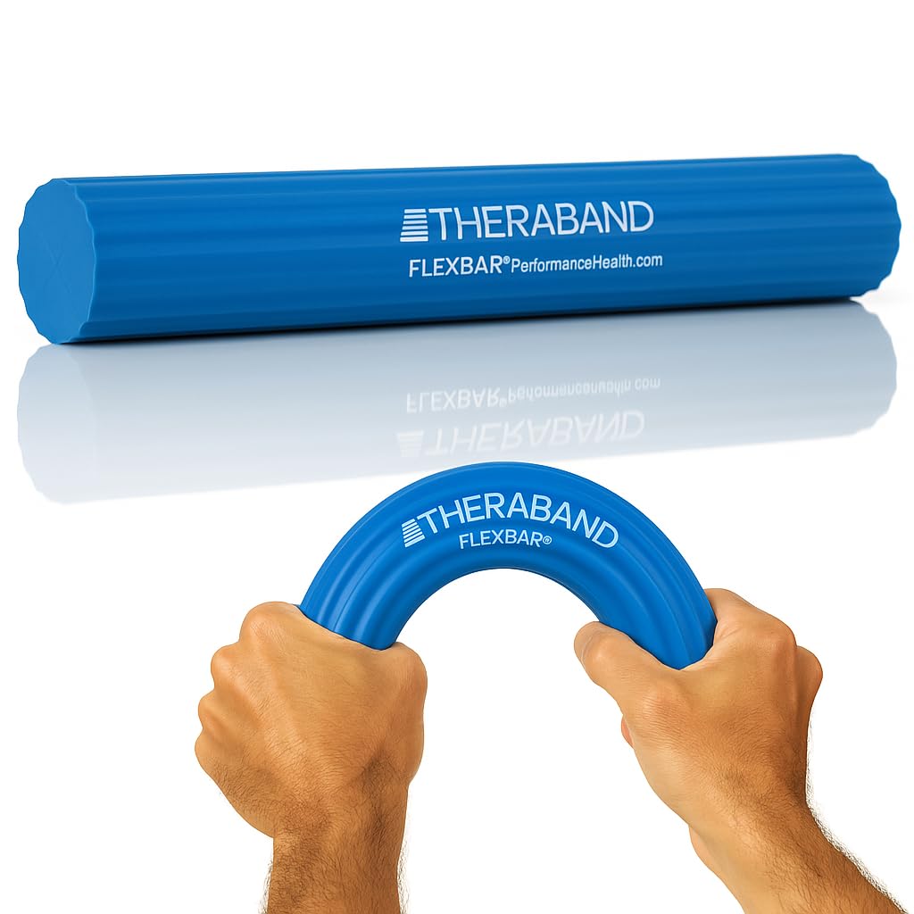 THERABAND FlexBar Resistance Bar – Pain Relief for Tennis Elbow and Golfer’s Elbow – 12 Inch Durable Flex Bar for Strength and Grip – Portable and Easy to Use