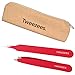 Tweezees Precision Red Stainless Steel Tweezers | Professional Slant Tip & Splinter Tip Tweezer | Extra Sharp Hair Removal Tool | For Eyebrow Shaping