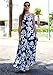 Floerns Women's Sleeveless Halter Neck Vintage Floral Print Maxi Dress, Blue, Small