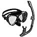 OMorc Adults Diving Snorkel Set - Tempered Glass Diving Mask & Dry Top Snorkel, Anti-Fog Panoramic Scuba Mask, Snorkel with Food-Grade Silicone Mouthpiece Perfect for Diving