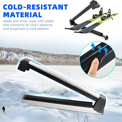 YITAMOTOR 22" Aluminum Universal Ski Rack Snowboard Roof Racks, Ski Board Car Roof Carrier