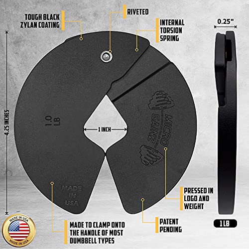 Micro Gainz NEW 1LB Dumbbell Fractional Weight Plates 2 Piece Designed