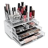 Sorbus Acrylic Cosmetic Makeup and Jewelry Storage Case Display - Great for Lipsticks, Liners, Nail Polishes, Brushes, and Much More-Bathroom Space Saving, Stylish Acrylic Case - Christmas Gift (Kitchen)