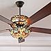 River of Goods 16159S Tiffany Style Stained Glass Halston Ceiling Fan, Spice
