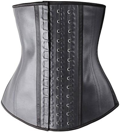 TXZTrade Rubber Hook Latex Waist Trainer Cincher Shapewear Corset Girdle Faja Workout ,TXZ1205-Black-3XL