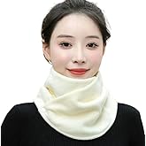 EMGILL Winter Neck Gaiter for Women Double Buttons Polar Fleece Neck Warmer Scarf Windproof Shawl Cover for Skiing Riding