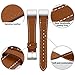 iGK Leather Replacement Bands Compatible for Fitbit Charge 2, Genuine Leather Wristbands New Brown with Metal Connectors