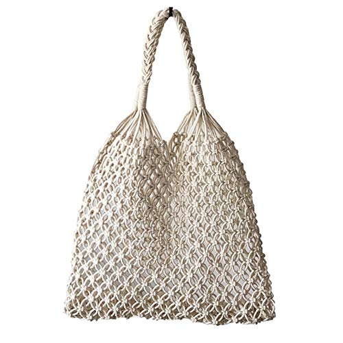 Net Handbag. Hixixi Cotton Rope Travel Beach Fishing Net Handbag