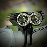 Nestling X2 CREE XM-L U2 LED Rechargeable Waterproof 5000Lm Black Bicycle Bike Light headlamp + 1x Free 5 LED Tail Light with Install Holder + Charger Battery