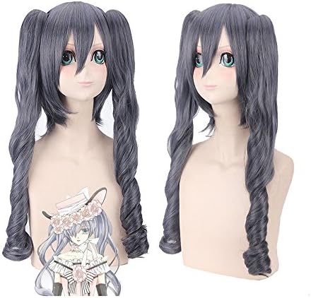 Aogsy Black Butler Ciel Phantomhive Wigs for Women Blue Double Ponytails