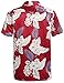 HOTOUCH Men's Loose Fit Hawaiian Short Sleeve Shirt (Red XL)