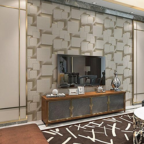 LongYu 4D wallpaper three-dimensional square deerskin cashmere wallpaper modern minimalist embossed non-woven TV background wall Buy three Get One Free (Color : White)