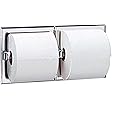 Bobrick 6977 Stainless Steel Recessed Dual Roll Toilet Tissue Dispenser, Satin Finish, 12-5/16" Width x 6-1/8" Height