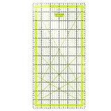 ARTEZA Quilting Ruler, Laser Cut Acrylic Quilters' Ruler with Patented Double Colored Grid Lines for Easy Precision Cutting, 6" Wide x 12" Long for Quilting, Sewing & Crafts, Black & Lime Green
