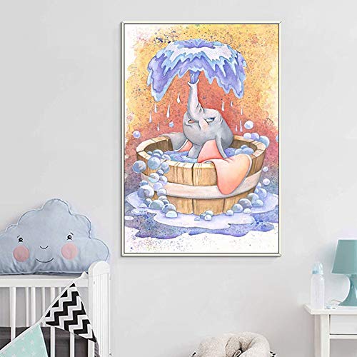 5D Diamond Painting Kits for Adult, Round Full Drill Embroidery Cross Stitch Paint with Diamonds Arts Craft, Gift for Family Friends 11.8×15.7 Inches(Fly Elephant Dumbo)