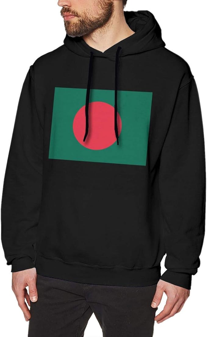 Men's Hoodies Bangladesh Flag Cool Pullover Hooded Print Sweatshirt