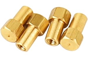 ZXYRC 2/3/7/5mm M2 Long Wheel Nuts for 1/24 RC Crawler Axial SCX24 AX24 Metal Upgrade Parts (7mm brass)