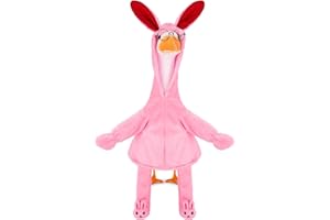 JcHrmers Christmas Pink Bunny Goose Outfit Halloween Pink Bunny Suit for 23" Cement or Plastic Goose Christmas Movie Porch Goose Outfits Porch Lawn Garden Geese Clothes Holiday Decor