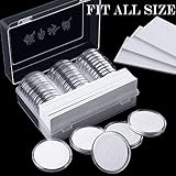 46 mm Coin Capsules Holder and Protect Gasket Coin Holder Case with Plastic Storage Organizer Box for Coin Collection Supplies (26 Sizes, 30 Pieces)