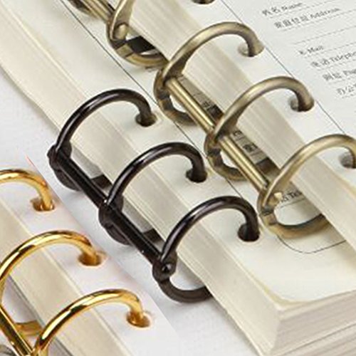 Exttlliy 10Pcs Metal Loose Leaf Binder 3-Ring Binding Spines Combs Calendar Round Circle Notebook Binding Rings (Black, 0.59 Inch Inner Diamater)